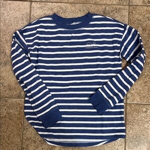 Vineyard Vines Kids Navy and White Long Sleeve Tee
